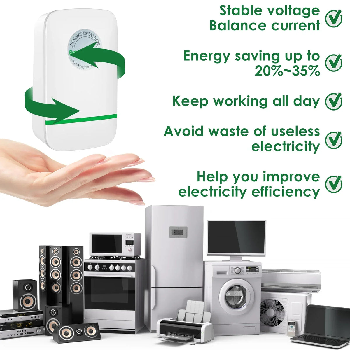 Power Saver 90-250V 30KW Electricity Saving Box Household Energy Saver US Plug