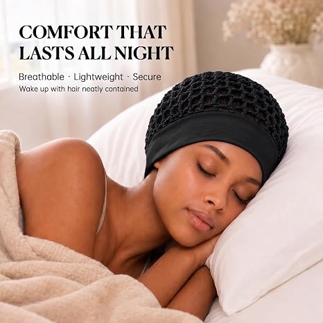 3-Piece Stretchy Wide-Edge Sleeping Cap Set