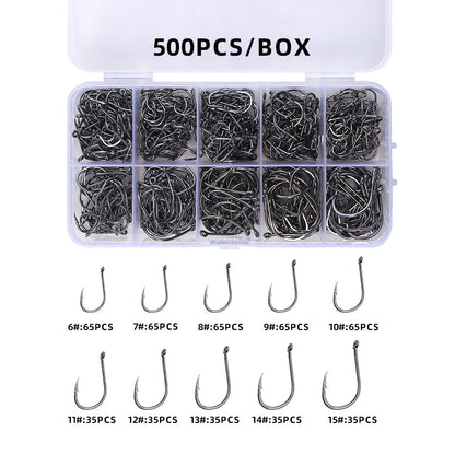 500Pcs Pack of Fishing Hooks with Barbs