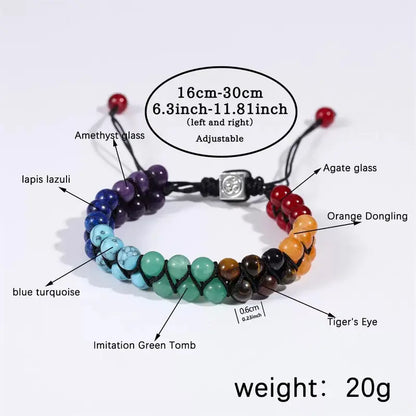 Women & Men 7 Chakras Healing Crystals Bracelet for Meditation Relax Anxiety Bangle