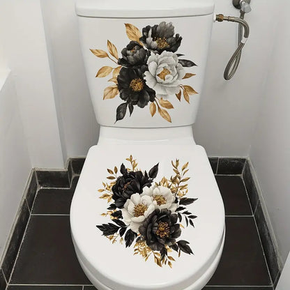 3-Piece Bathroom Toilet Sticker Set, PVC Self-Adhesive Decorative Decals