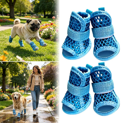 4 Pcs Mesh Dog Shoe for Small Medium Dogs