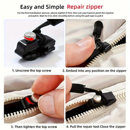 15PCS Zipper Replacement Sliders – Universal Repair Tool Kit