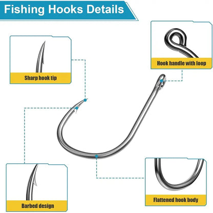 500Pcs Pack of Fishing Hooks with Barbs
