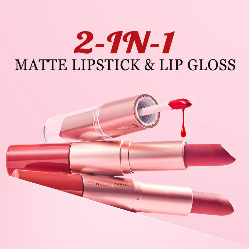 3PCS 2-in-1 Matte Lipstick & Lip Gloss Set