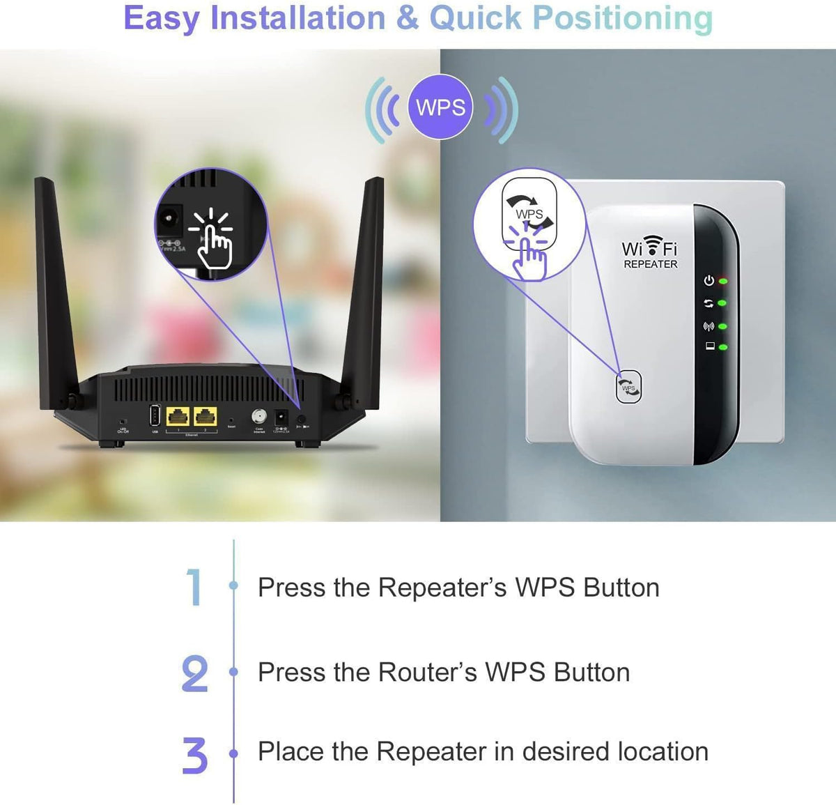 WiFi Extender, WiFi Extenders Signal Booster for Home Up to 5000 sq.ft and 50 Devices