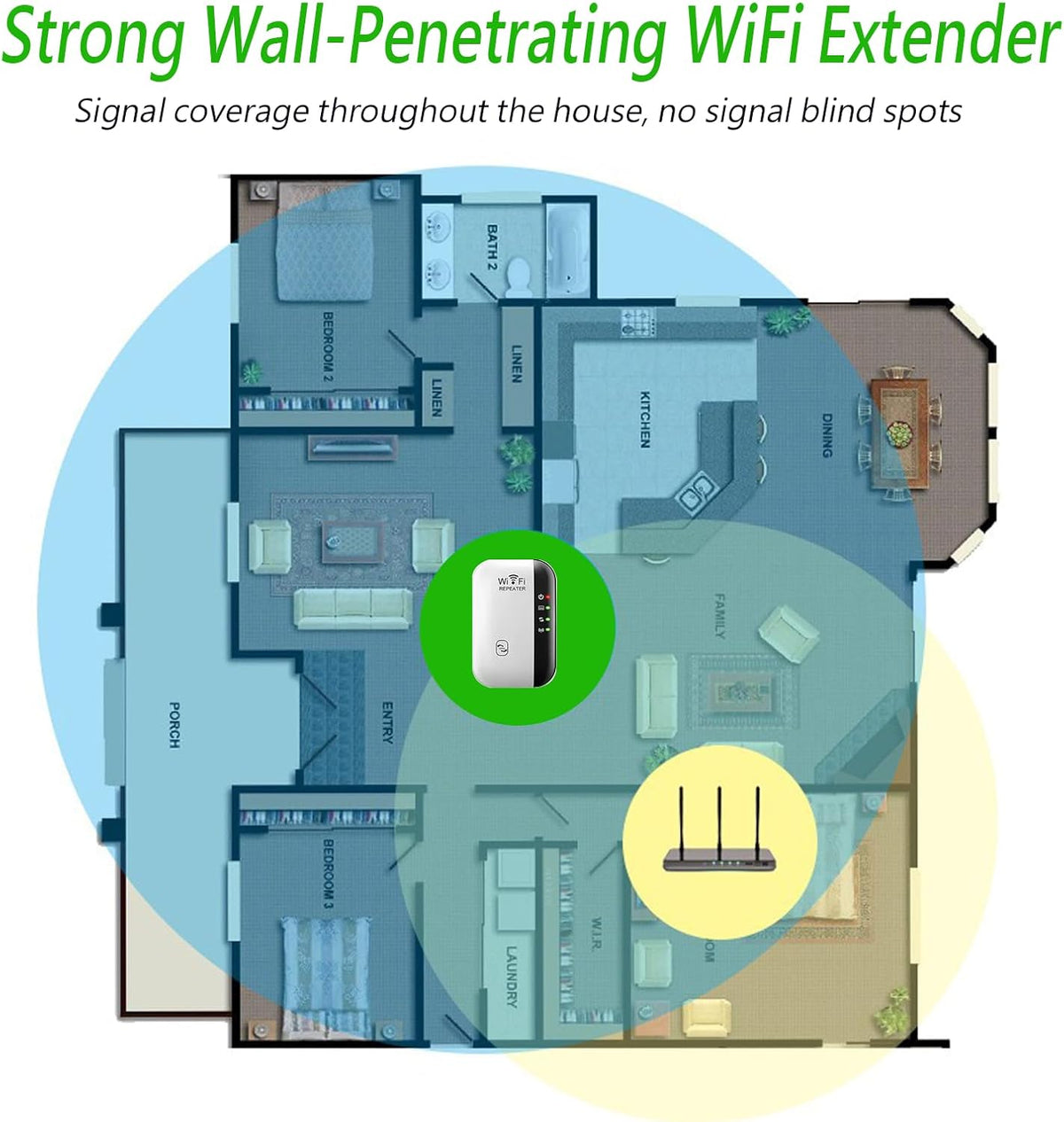 WiFi Extender, WiFi Extenders Signal Booster for Home Up to 5000 sq.ft and 50 Devices