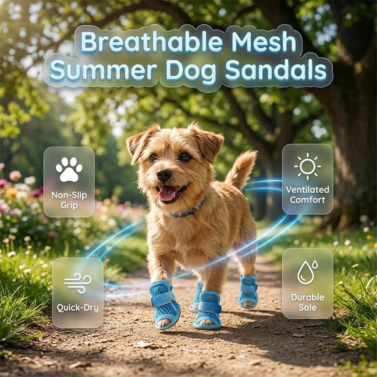4 Pcs Mesh Dog Shoe for Small Medium Dogs