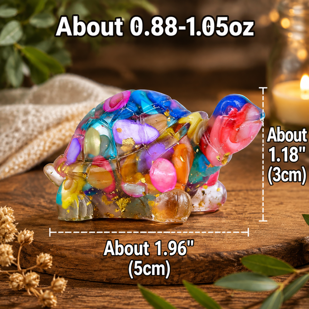 8PCS Crystal Sea Turtle Healing Stone Decor