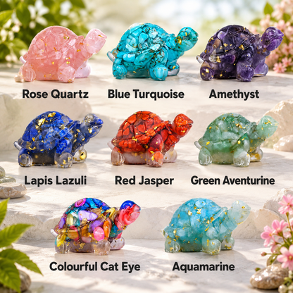 8PCS Crystal Sea Turtle Healing Stone Decor