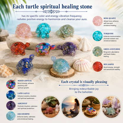 8PCS Crystal Sea Turtle Healing Stone Decor
