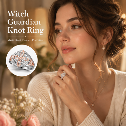 Handmade Witch's Return-Knot Protection Ring, Protect Your Loved Ones, Knot Design with Rose-Gold Detail