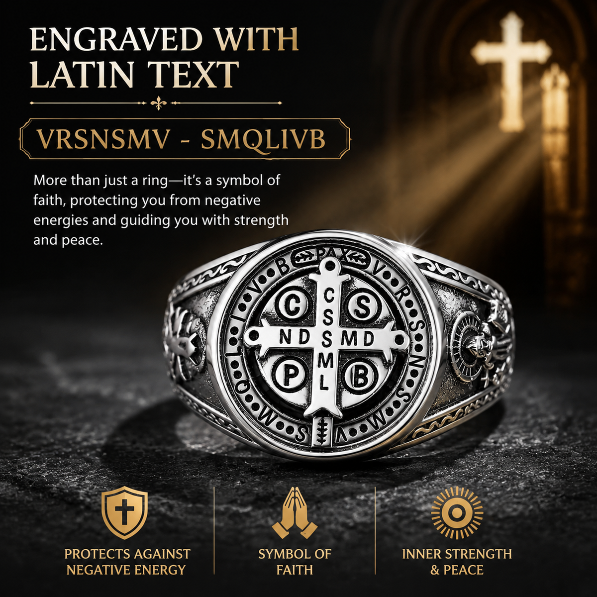 Saint Benedict Protection Ring – A Meaningful Symbol of Faith & Strength
