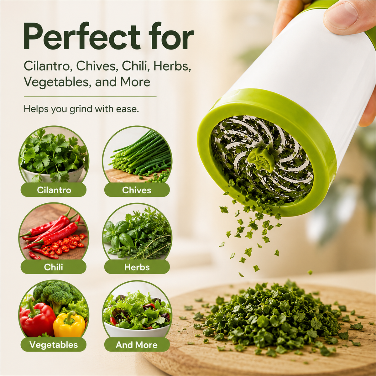 Manual grinder—effortlessly grind spices