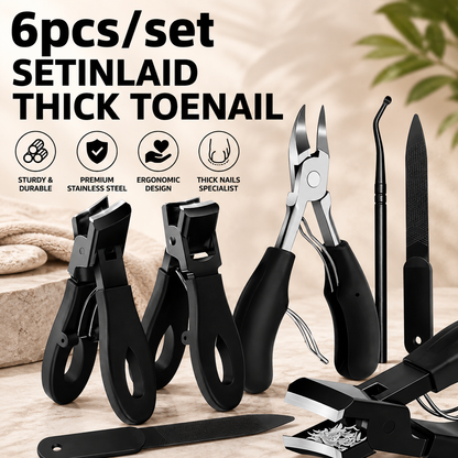 6PCS Wide-Jaw Toenail Clippers for Thick Nails
