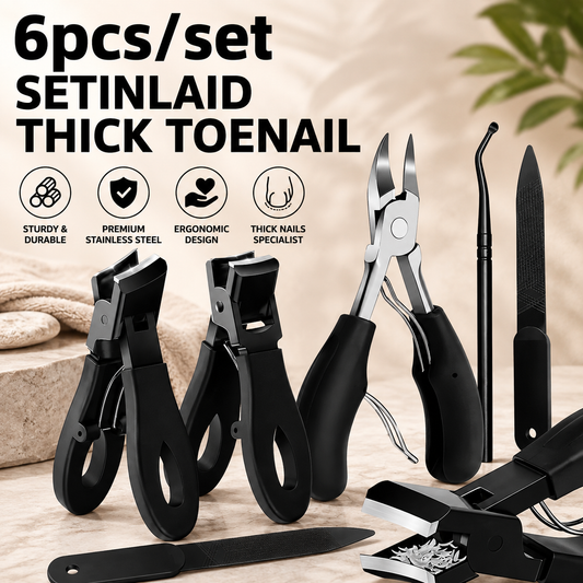 6PCS Wide-Jaw Toenail Clippers for Thick Nails