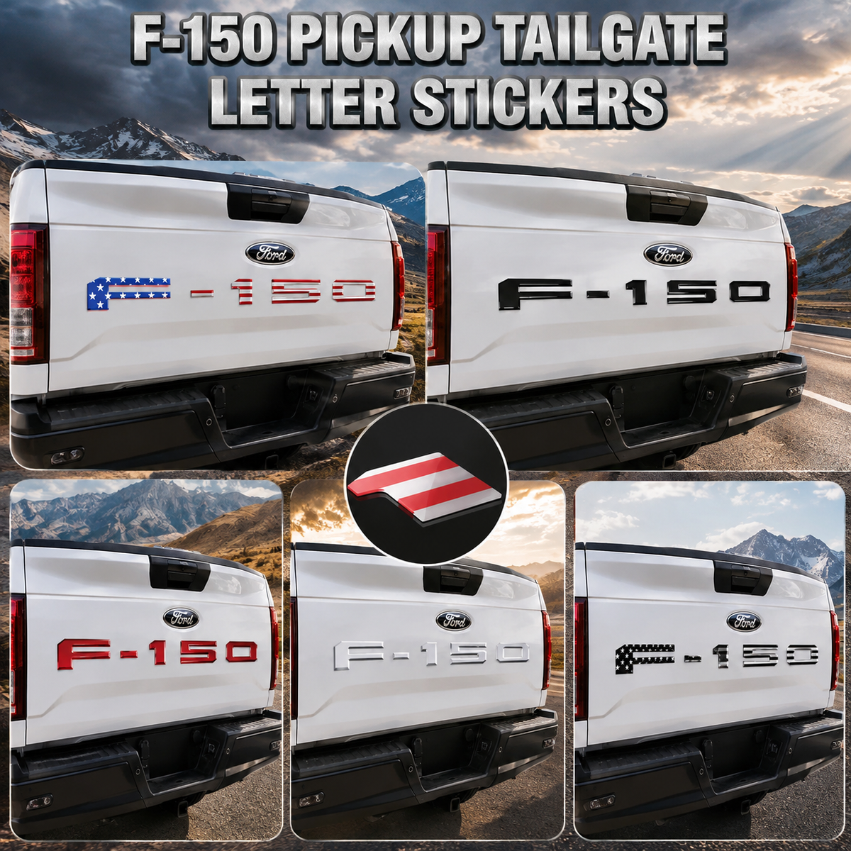 F-150 Tailgate Lettering Stickers – Pickup Truck Rear Decal Set