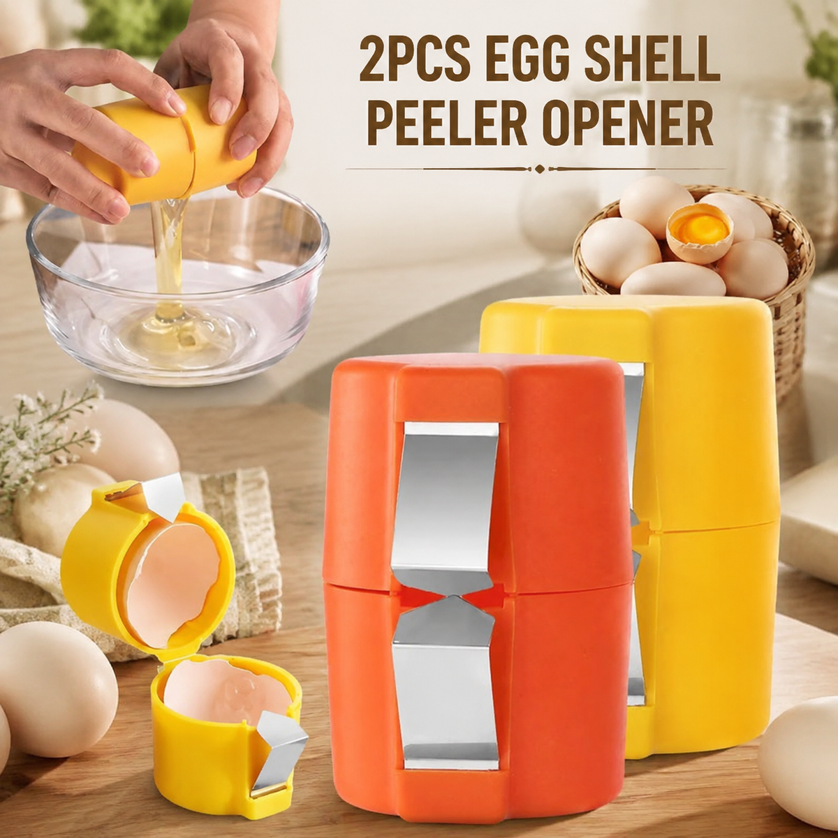 2PCS Egg Shell Peeler Opener – The Easy Way to Crack Eggs Without Mess