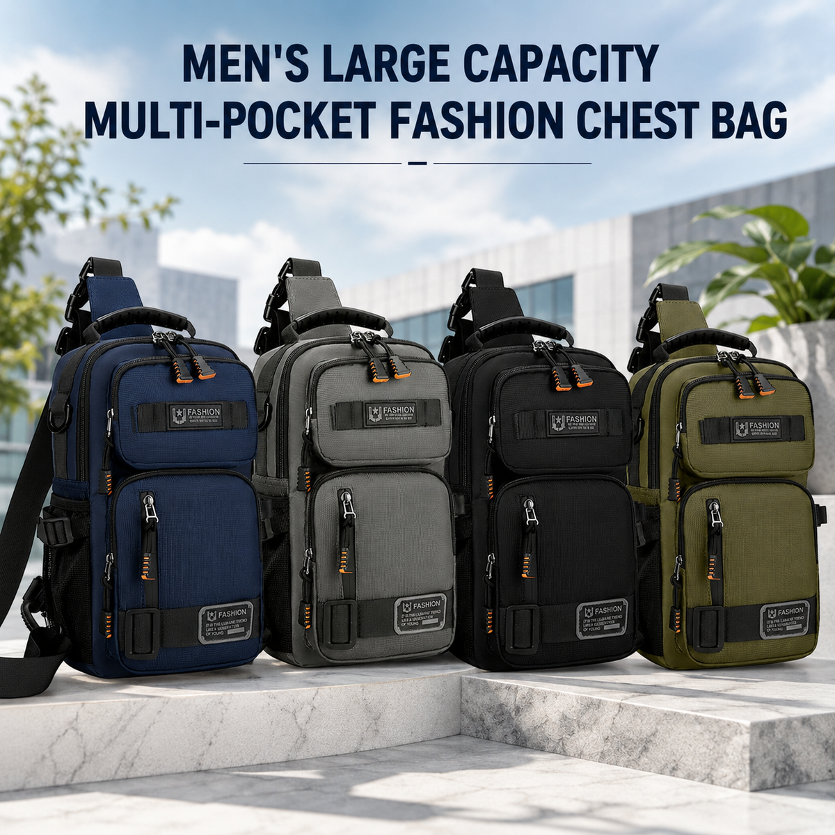 Men’s Tactical Chest Bag – Large Capacity with Multiple Pockets