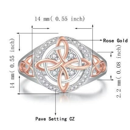 Handmade Witch's Return-Knot Protection Ring, Protect Your Loved Ones, Knot Design with Rose-Gold Detail