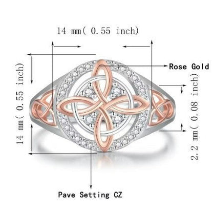Handmade Witch's Return-Knot Protection Ring, Protect Your Loved Ones, Knot Design with Rose-Gold Detail